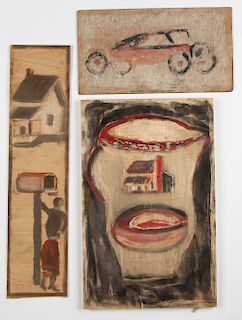 Jimmy Lee Sudduth (1910-2007) Three Paintings