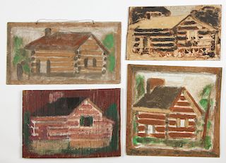 Jimmy Lee Sudduth (1910-2007) Four Paintings