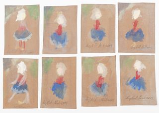 Sybil Gibson (American, 1908-1995) Group of Eight Works, 8.5" x 6"