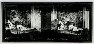 Late 19th c. Stereoscopic Boudoir Photograph, Printed Later