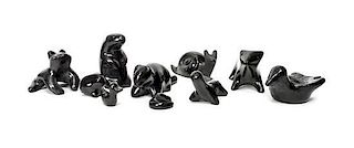 Ten Blackware Animalier Figures