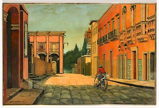 Nina F. Martino (American, b. 1952) "Main Square, San Miguel de Allende, Mexico"