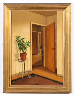 Eva Marinelli Martino (American, b. 1929) "My Studio with Avocado Plant"