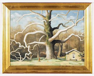 Babette Martino (American, 1956-2011) "The Old Sycamore Tree in Valley Forge Park"