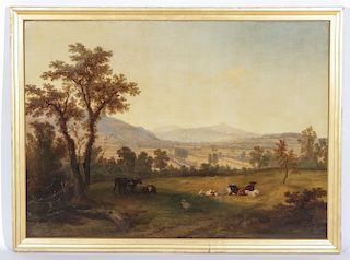 English School (19th century) Landscape with Cows
