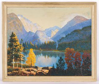 Carl Abel (American, 1875-1959) Fall Alpine Lake