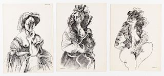 Juan Villafuerte (1945-1977) 3 Ink Drawings