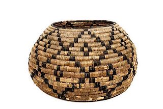 Two Papago Baskets Height of largest: 9 x diameter 15 inches.