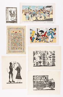 7 Works by Various Folk Artists (20th c.)