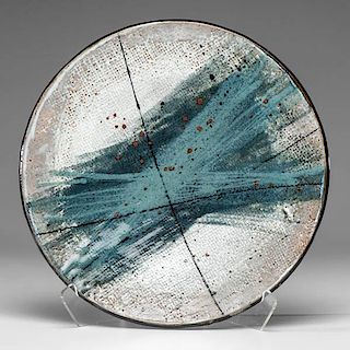 Albert Green (1914-1994; USA) Large Circular Blue Platter 