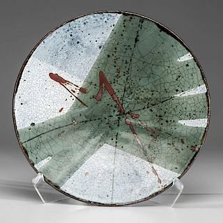 Albert Green (1914-1994; USA) Large Circular Green Platter 
