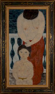 Fumiko Matsuda - Two Female figures, a young girl and an older woman