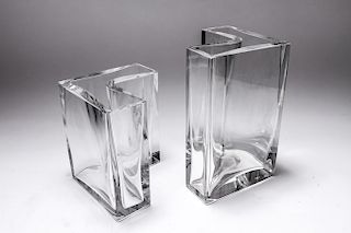 Baccarat Crystal Modern Vases, Pair