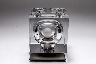 Robert Rigot for Baccarat Crystal Cube Lamp