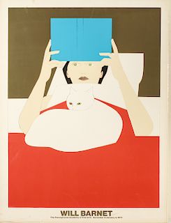 Will Barnet "Woman Reading" Poster Lithograph