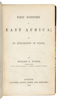 BURTON, Richard Francis, Sir (1821-1890). First Footsteps in East Africa; or, An Exploration of Harar. London: Longman, Brown, Green and Longmans, 185
