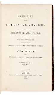 DARWIN, Charles (1809-1882). -- Robert FITZROY, editor (1805-1865), and Capt. Philip Parker KING (1793-1856). A Narrative of the Surveying Voyages of 