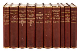 DARWIN, Charles (1809-1882). A group of American editions of Darwin's major works, comprising First American Editions and some later editions.