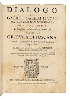 GALILEI, Galileo (1564-1642). Dialogo...Dove ne i congressi di quattro giornate si discorre sopra i due massimi sistemi del mondo Tolemaico, e Coperni