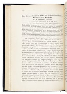 HEISENBERG, Werner (1901-1976). "Uber den anschaulichen Inhalt der quantentheoretischen Kinematik und Mechanik." In: Zeitscrhift fur Physik, Vol. 43,