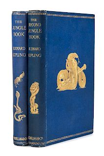 KIPLING, Rudyard (1865-1936). The Jungle Book. -- The Second Jungle Book. London and New York: Macmillan and Co., 1894 and 1895. FIRST EDITIONS.