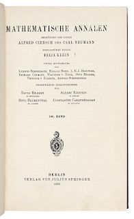 VON NEUMANN, John (1903-1957).  "Zur Theorie der Gesellschatsspiele." In: Mathematische Annalen, Vol. 100, pp. 295-300. Berlin: Julius Springer, 1928