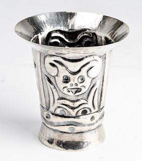 Sterling Silver Repousse Beaker / Cup