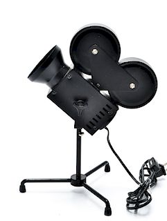 Movie Camera Spotlight Table Lamp in Black Metal