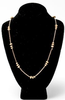 Auritalia Italian 14K Gold Beads & Chain Necklace