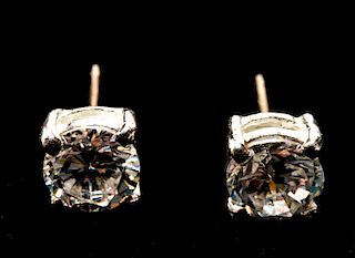 14K Gold & Silver Faux-Diamond Stud Earrings