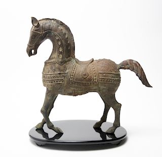 Chinese Bronze Archaistic Style Figure of a Horse