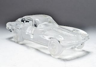 Daum Style Glass Sculpture of '63 Corvette Coup