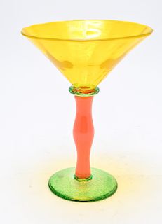 Reijmyre Swedish Art Glass Oversize Martini Glass