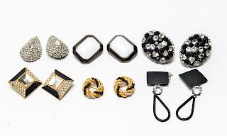 Assorted Costume Jewelry Clip On Earrings, 6 Pr