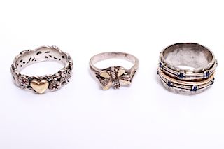 Sterling Silver Sapphires & Rubies Rings 3