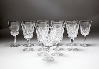 Waterford Crystal "Lismore" Water Goblets, 13