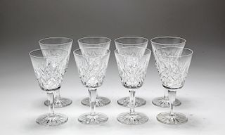 Waterford Crystal "Lismore" Claret Wine Goblets, 8
