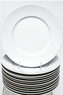 Dansk "Cafe Blanc" Porcelain Dinner Plates, 12