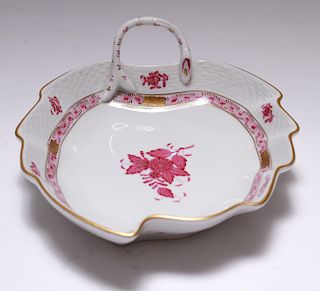 Herend Porcelain Chinese Bouquet Leaf Dish