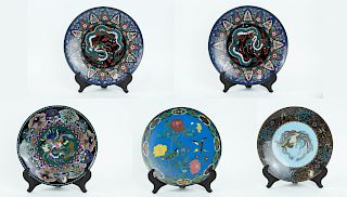 A Group of Japanese Cloisonne Chargers.