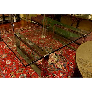 Roger Sprunger Chrome and Glass Coffee Table