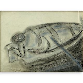 Attributed to: Jozef Egry Charcoal On Paper