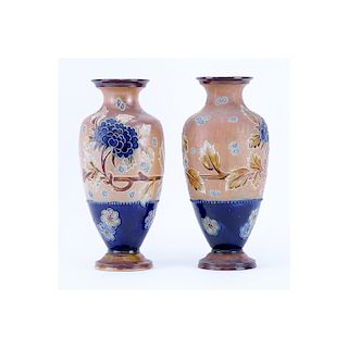 Pair of Royal Doulton Slaters Pottery Vases. Doubl