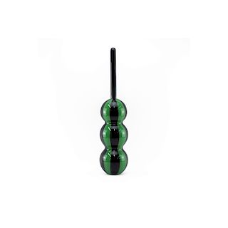 Mid Century Modern Art Glass Green and Black Color
