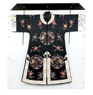 Chinese Silk Robe with Dragon Motif