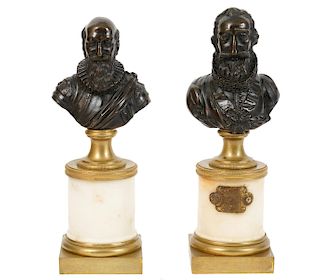 Pr. 19th C. Continental Bronze Busts of Henry IV