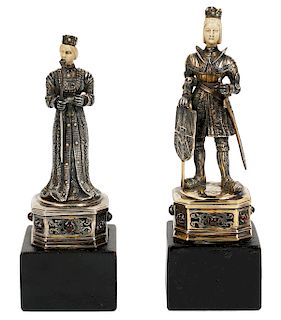 German Sterling Silver King & Queen Figures