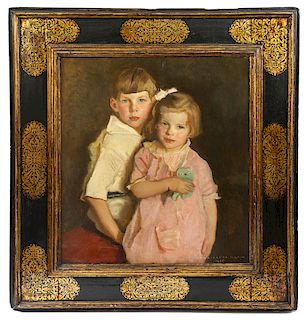 Harrington Mann 'Siblings' Oil Painting