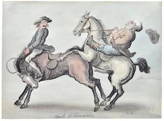 Thomas Rowlandson Erotica 'Perils of Horsemanship'