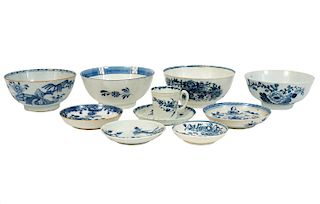 10 Pcs. Chinese & English Blue White Assorted Porcelain